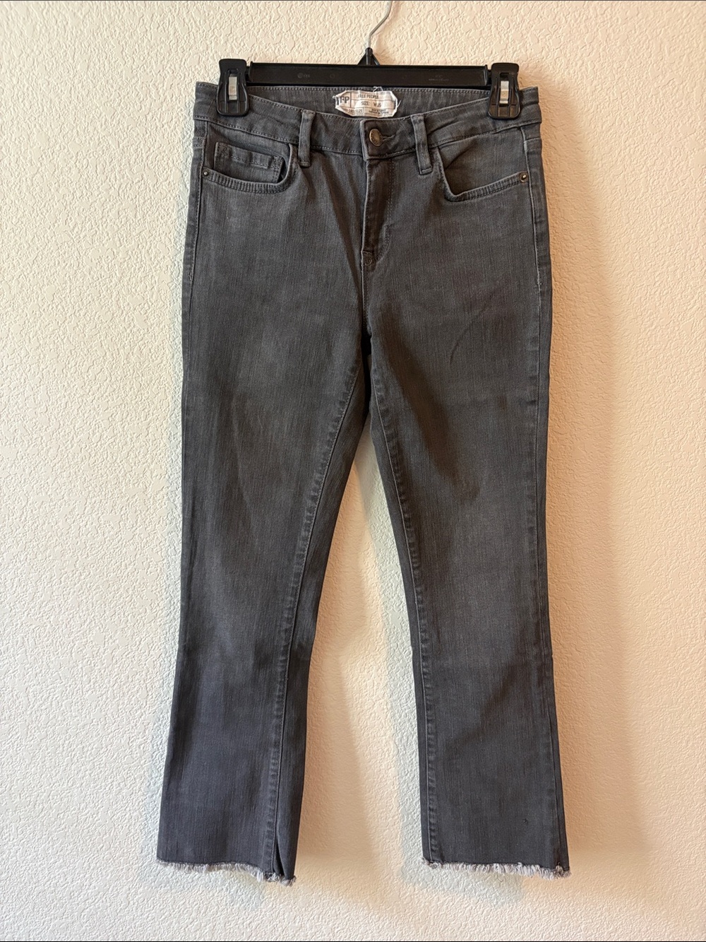 Free People Gray Ankle Straight Jeans